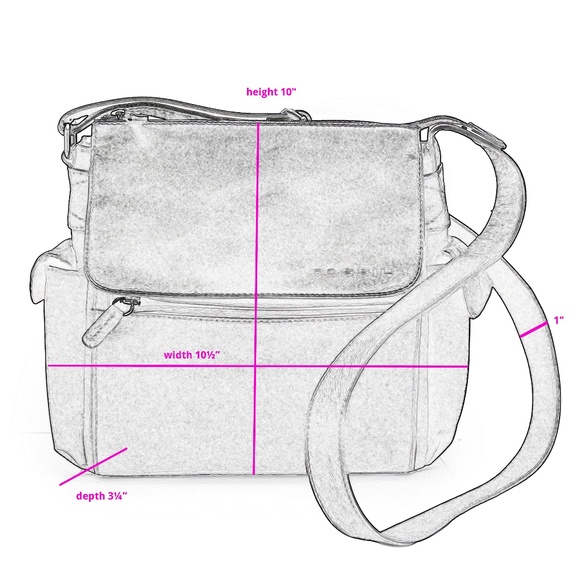 FOSSIL Pebbled Leather and Nylon Crossbody Bag - Picture 13 of 13